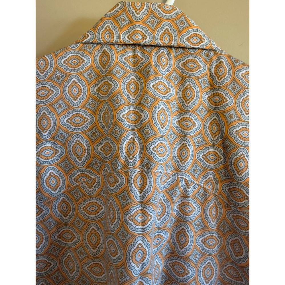Wrangler Western Shirt Mens XL Tall Short Sleeve Geometric Print Snap Button - Picture 4 of 4